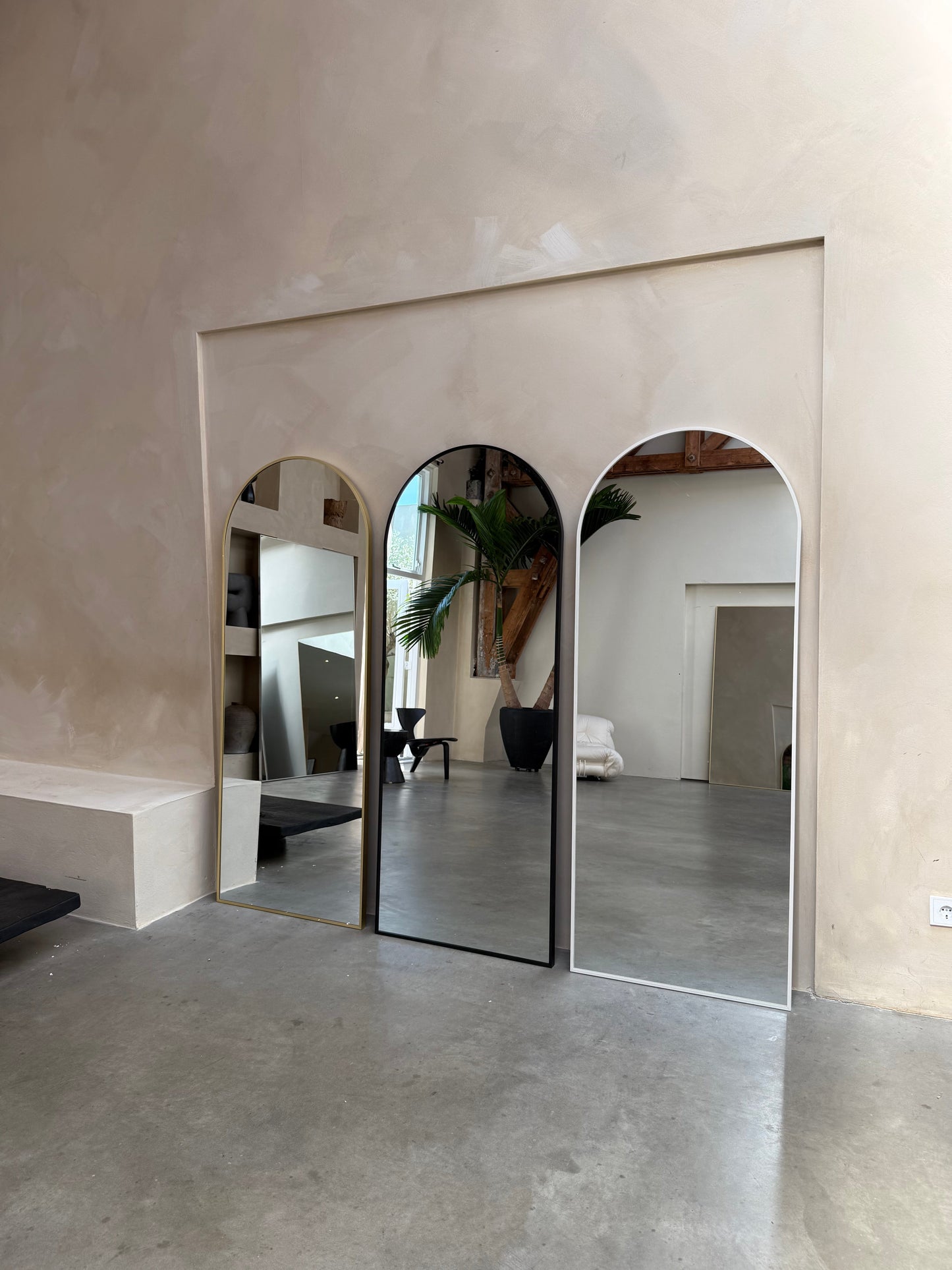 Specchio da Parete Rettangolare Mini Moon Loft - Oro, 180cm x 70cm