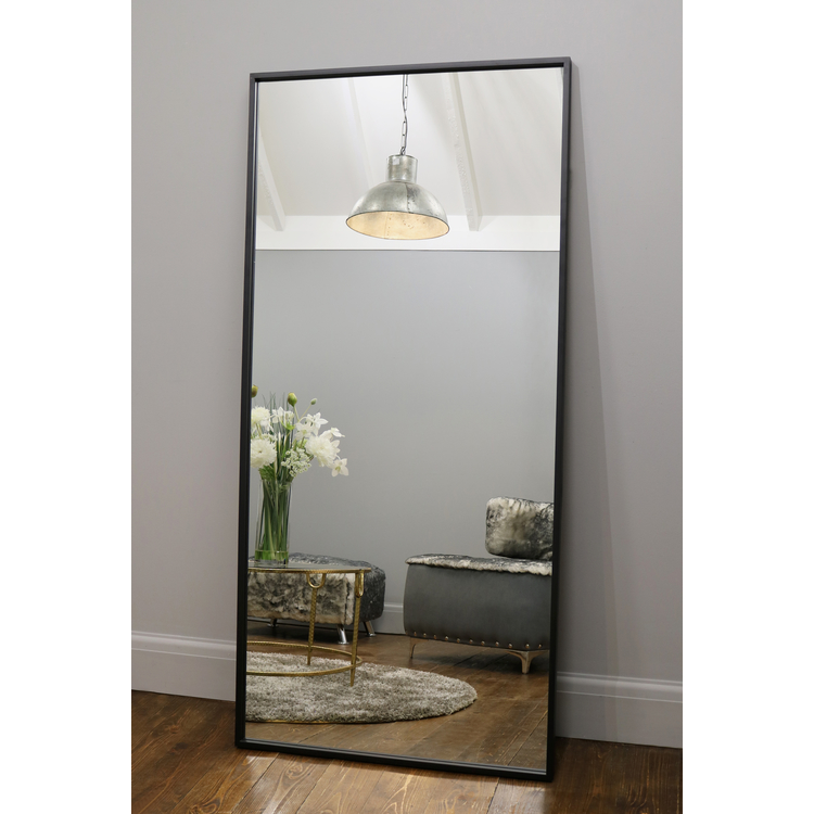 Islington - Specchio Industriale in Metallo Nero a Figura Intera 170cm x 80cm