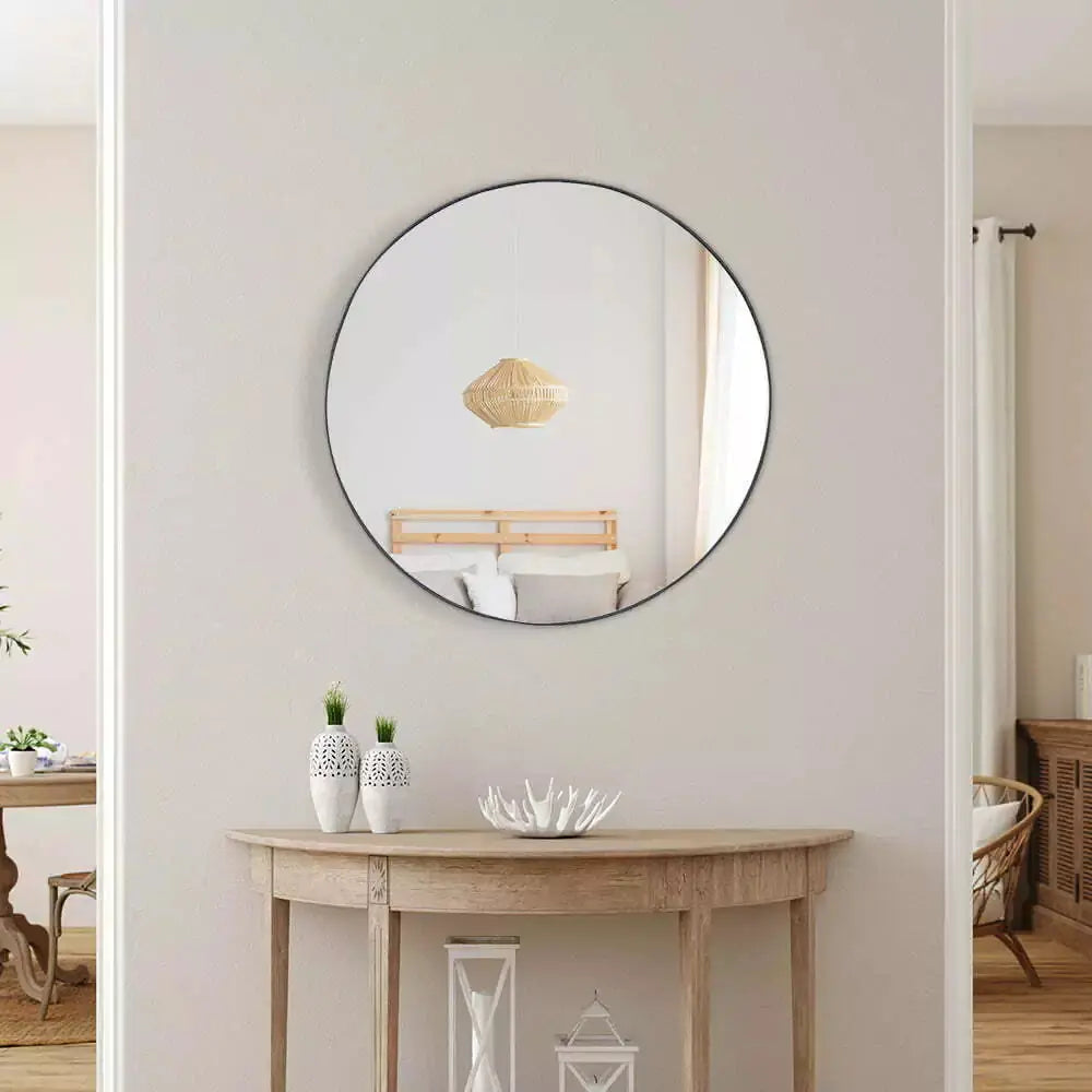 Miroir Mural Rond Traditionnel 50cm - Accent en Verre Clair Intemporel