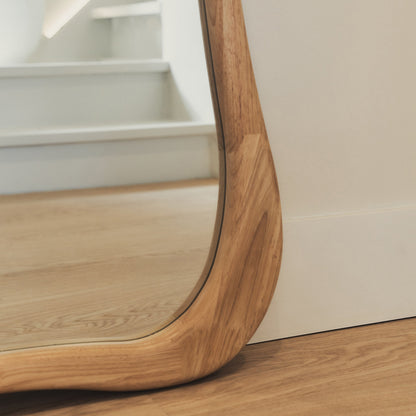 Arcurva - Specchio Irregolare Grande Intero in Legno Chiaro 170cm x 85cm