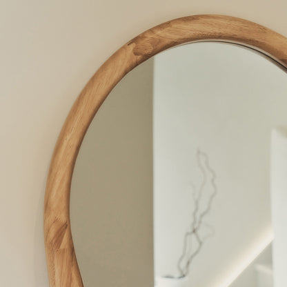 Arcurva - Specchio Irregolare Grande Intero in Legno Chiaro 170cm x 85cm