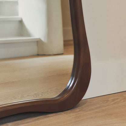 Arcurva - Specchio Irregolare Grande a Figura Intera in Legno Scuro 170cm x 85cm