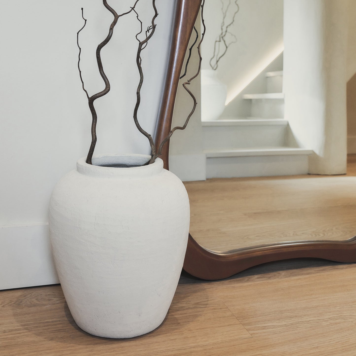 Arcurva - Specchio Irregolare Grande a Figura Intera in Legno Scuro 170cm x 85cm