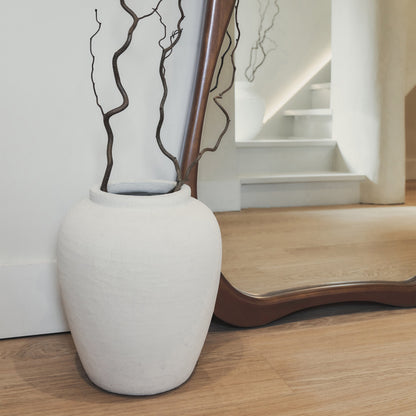 Arcurva - Specchio Irregolare Grande a Figura Intera in Legno Scuro 170cm x 85cm