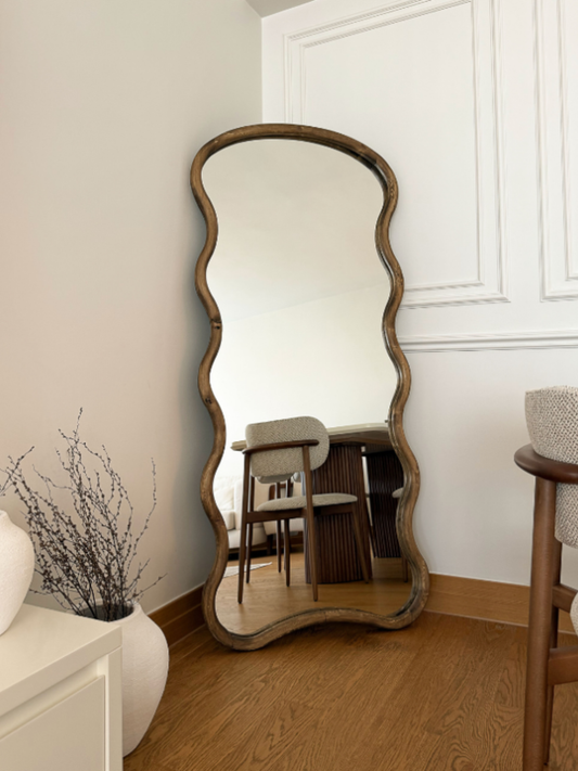 Loréa - Specchio Organico Ondulato in Legno 180x80