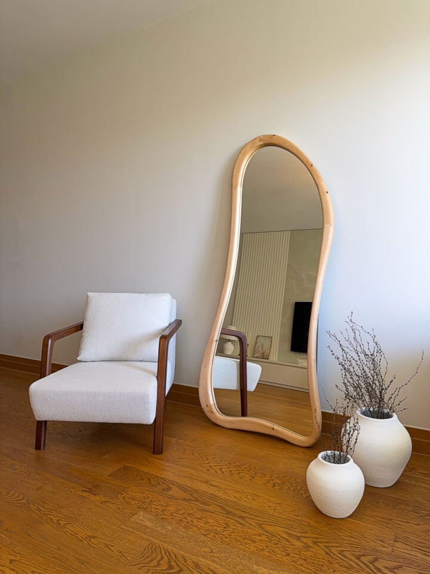 Liera - Specchio Organico in Legno 180x80 cm