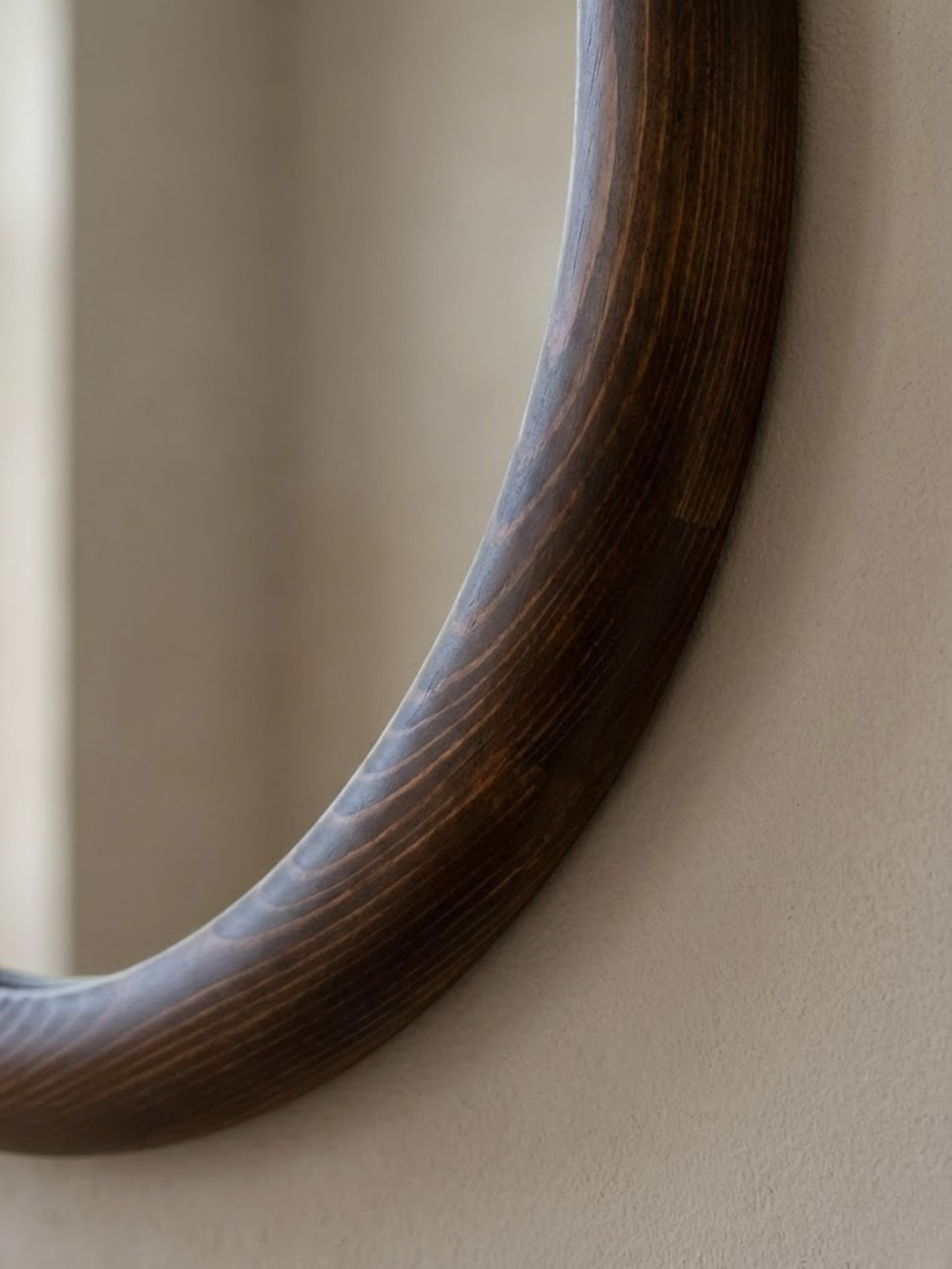ELIN – Specchio da parete rotondo Japandi in legno 70 cm