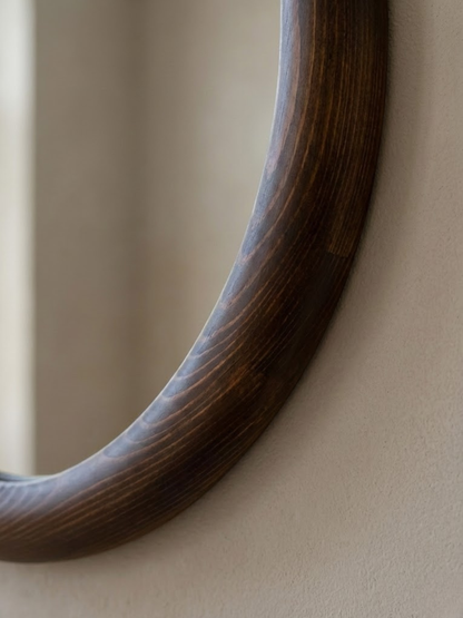 ELIN – Specchio da parete rotondo Japandi in legno 70 cm