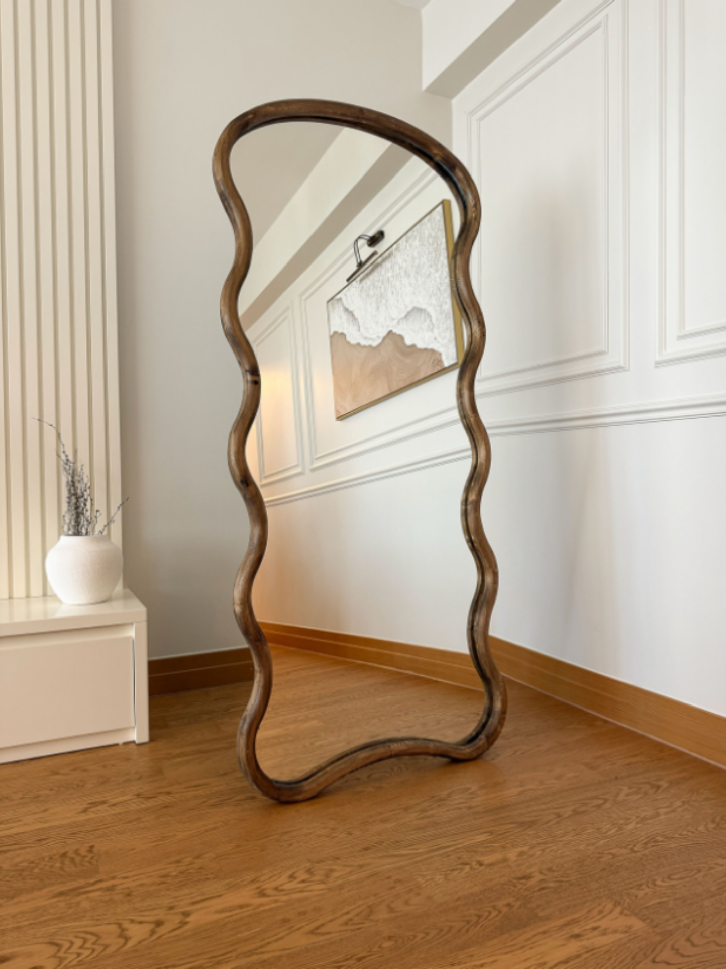 Loréa - Specchio Organico Ondulato in Legno 180x80