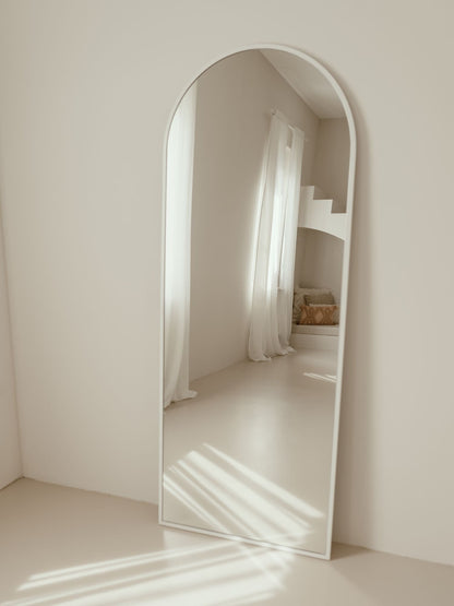 Grande Specchio da Terra Ovale 180x70 Bianco