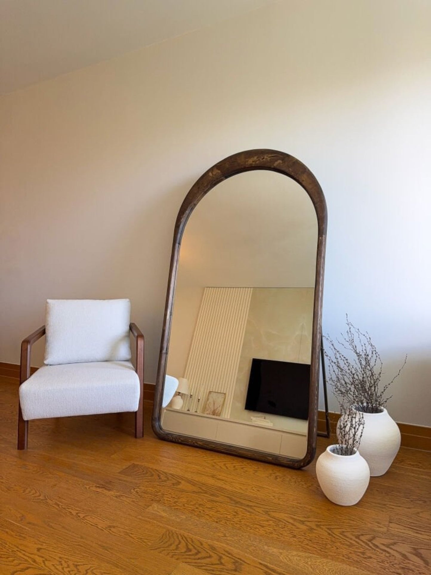 Linéa - Specchio Ovale in Legno 180x100 cm