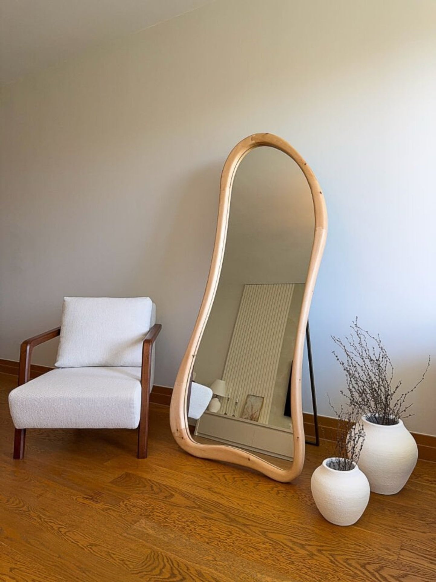 Liera - Specchio Organico in Legno 180x80 cm
