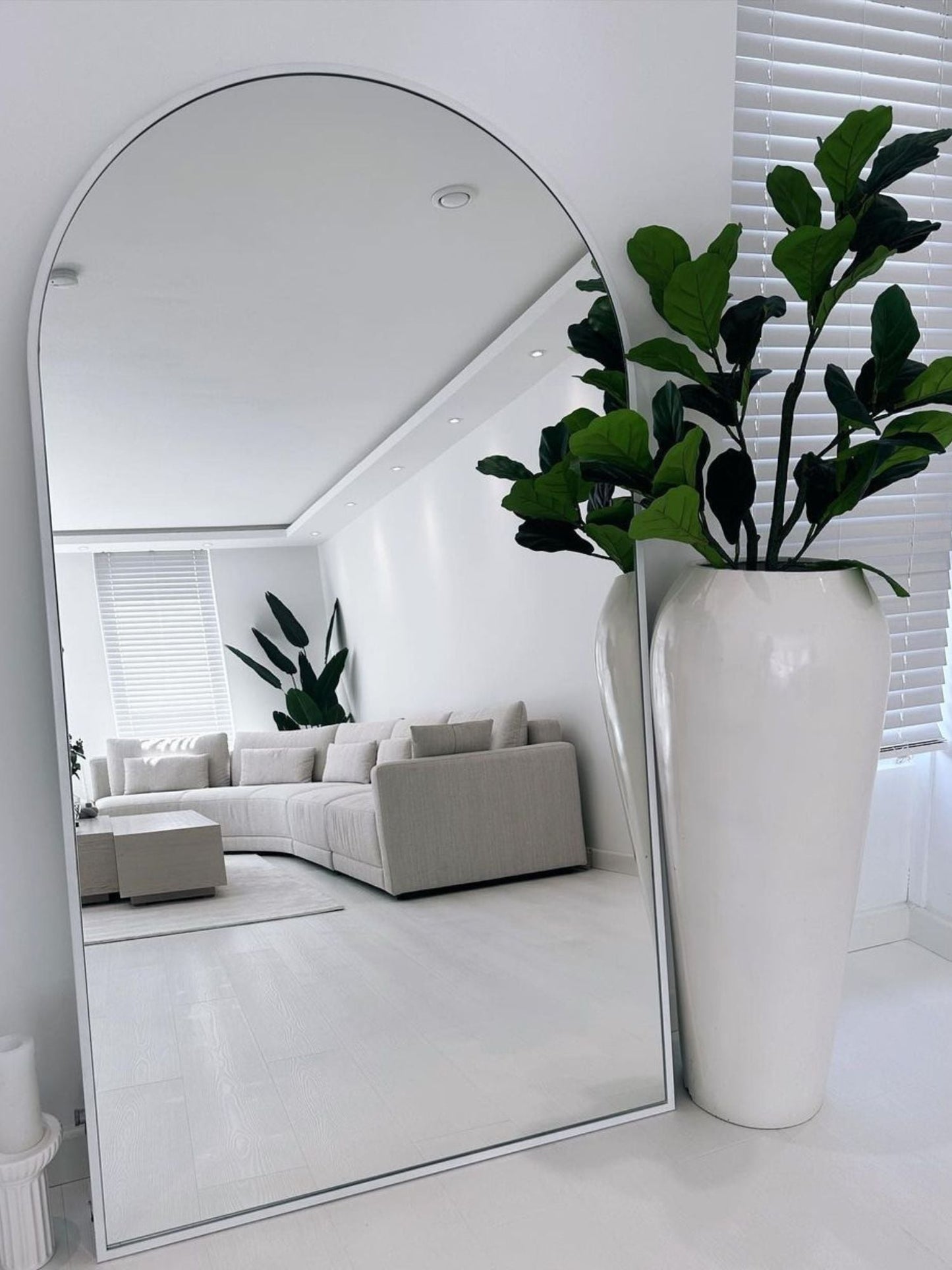 Specchio da Terra Grande Ovale 180x100 Bianco