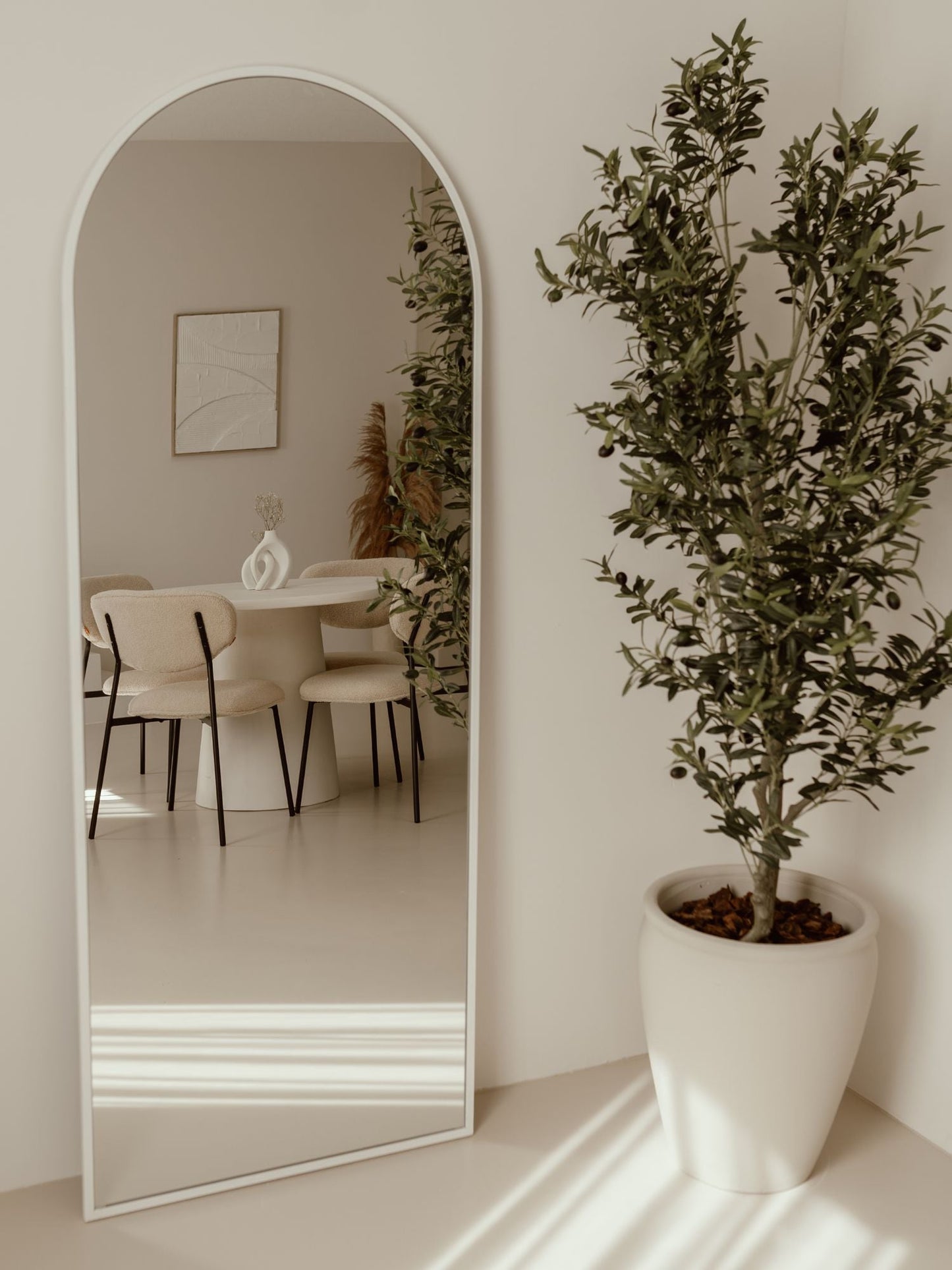 Grande Specchio da Terra Ovale 180x70 Bianco