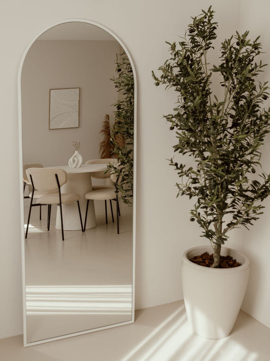 Grande Specchio da Terra Ovale 180x70 Bianco