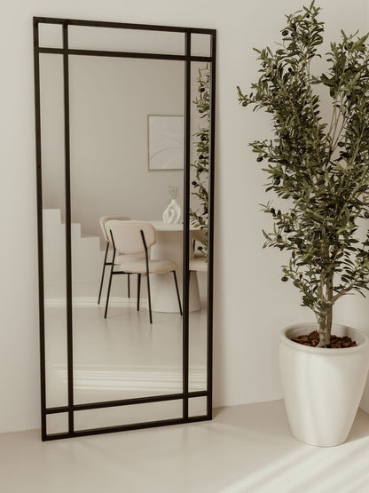Grande Specchio da Terra a Losanghe 180x80 Nero
