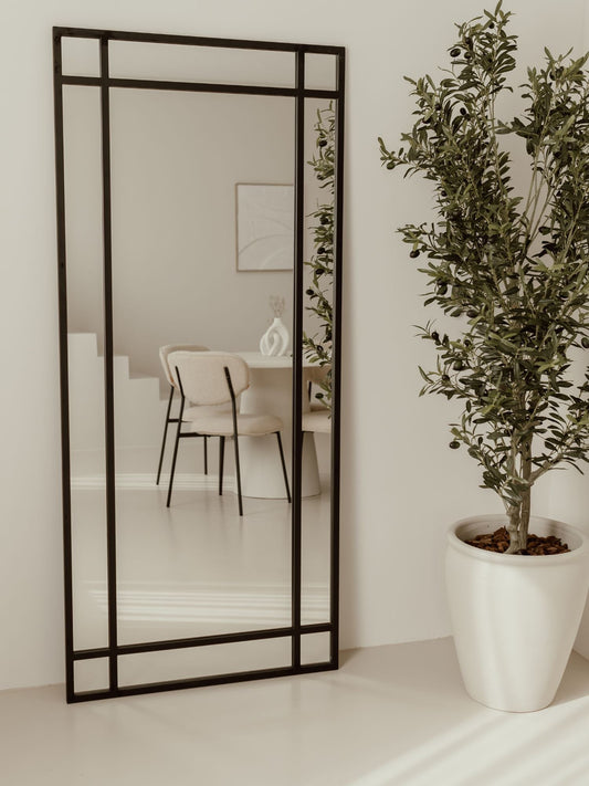 Grande Specchio da Terra a Losanghe 180x80 Nero