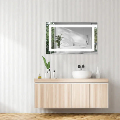 Specchio Rettangolare Moderno Retroilluminato - Design con Bordo Smerigliato a LED