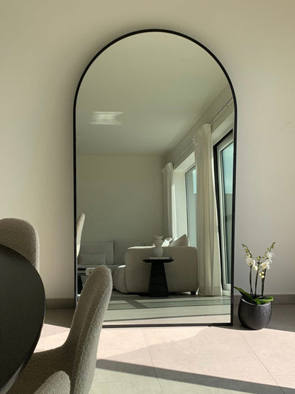 Grande Specchio da Terra Ovale 180x100 Nero