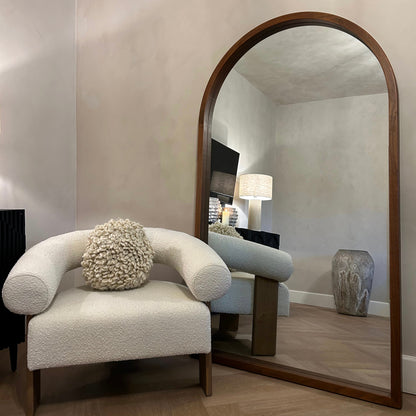 Tamara - Specchio ad Arco Grande a Figura Intera in Noce 190cm x 110cm