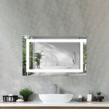 Specchio Rettangolare Moderno Retroilluminato - Design con Bordo Smerigliato a LED