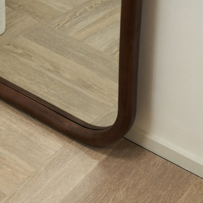 Aaliyah - Specchio Irregolare in Legno Scuro a Figura Intera 180cm x 80cm