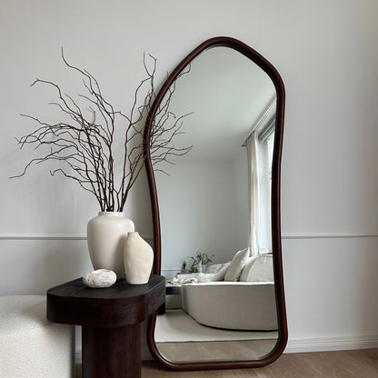 Aaliyah - Specchio Irregolare in Legno Scuro a Figura Intera 180cm x 80cm