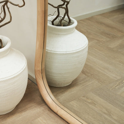 Aaliyah - Specchio Irregolare Grande a Figura Intera in Legno Chiaro 180cm x 110cm