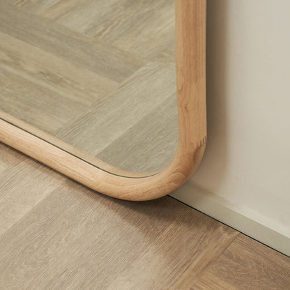 Aaliyah - Specchio Irregolare Grande a Figura Intera in Legno Chiaro 180cm x 110cm