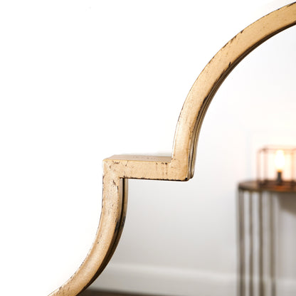 Alexandria - Specchio a Figura Intera in Metallo ad Arco Industriale Oro 159cm x 70cm