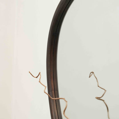 Aaliyah - Specchio da Parete Irregolare in Legno Scuro 110cm x 80cm