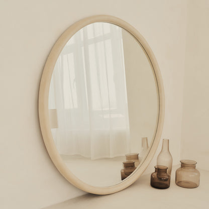Amora - Specchio da Parete Rotondo Grande in Cemento 100cm x 100cm