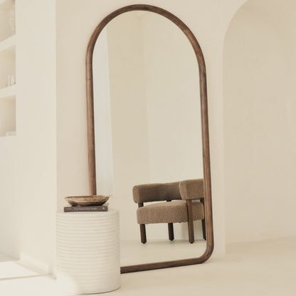 Amora - Specchio ad Arco in Legno Caldo a Figura Intera Grande 180cm x 90cm