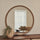 Amora - Specchio da Parete Rotondo Grande in Legno Caldo 100cm x 100cm