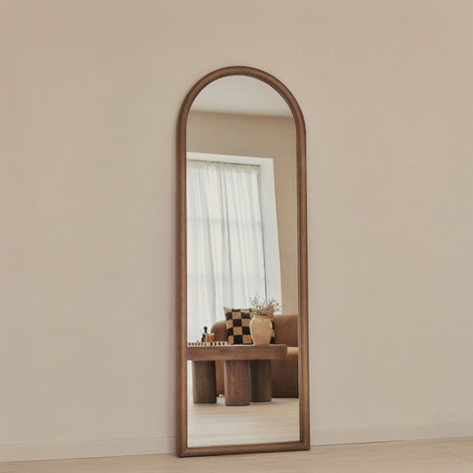 Amora - Specchio Grande ad Arco in Legno Caldo a Figura Intera 172cm x 60cm
