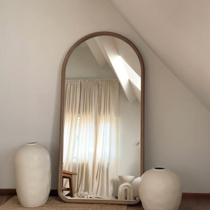 Amora - Specchio ad Arco in Legno Caldo a Figura Intera Grande 180cm x 90cm
