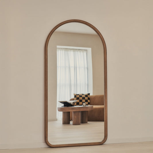 Amora - Specchio ad Arco in Legno Caldo a Figura Intera Grande 180cm x 90cm