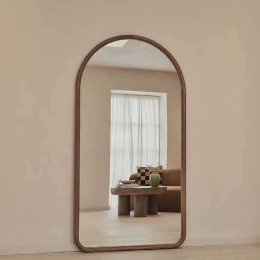 Amora - Specchio Arcuato Grande a Figura Intera in Legno Caldo 190cm x 100cm