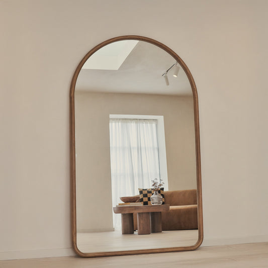 Amora - Specchio Grande ad Arco in Legno Caldo a Figura Intera 200cm x 120cm