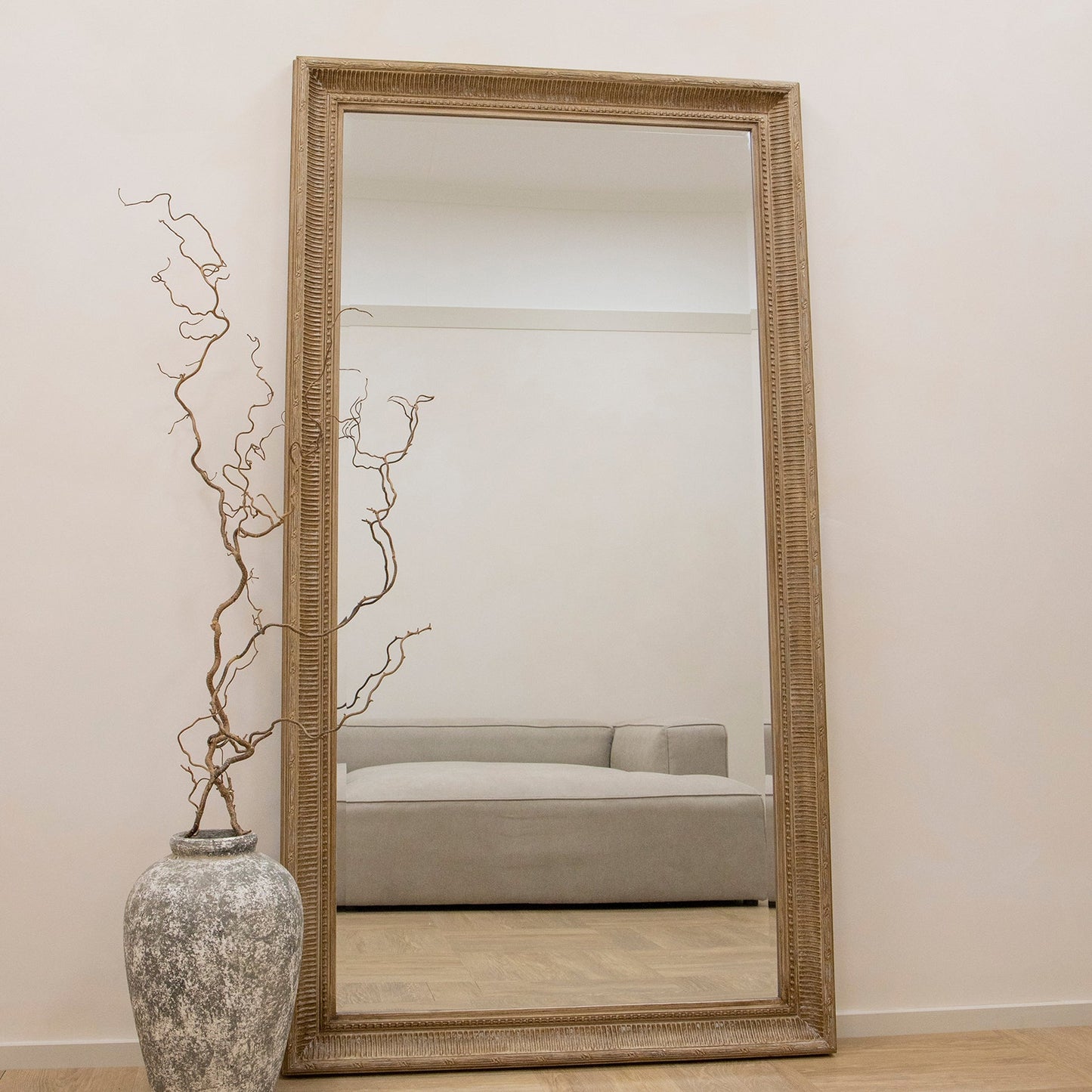 Antoine - Specchio Rettangolare Grande in Legno Lavato a Figura Intera 185cm x 100cm