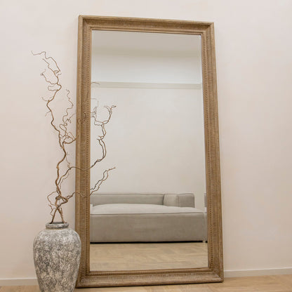 Antoine - Specchio Rettangolare Grande in Legno Lavato a Figura Intera 185cm x 100cm