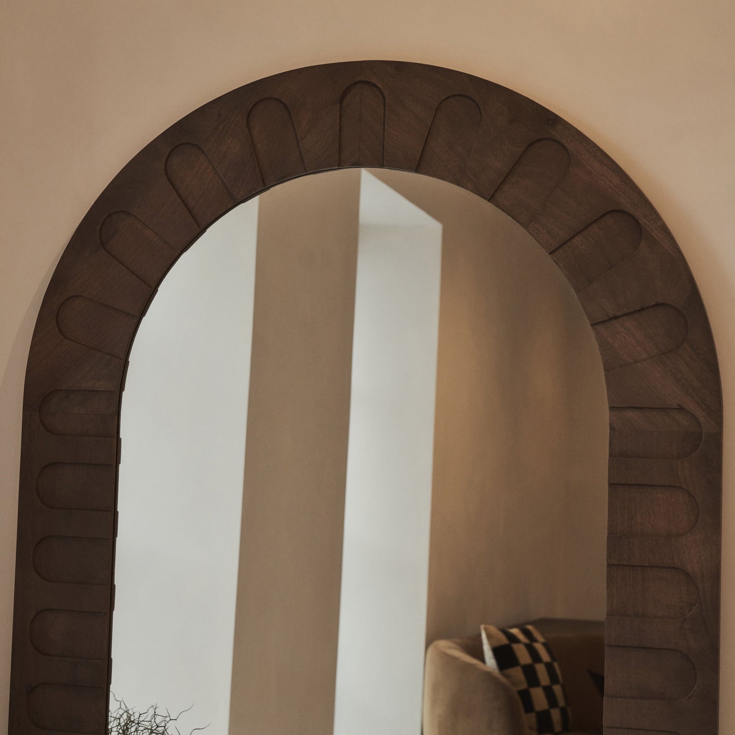 Valor - Specchio ad Arco Premium Grande Legno Caldo 190cm x 110cm