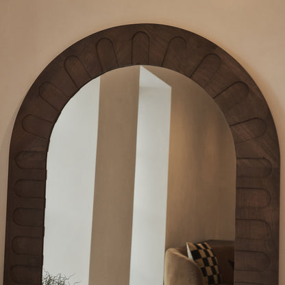 Valor - Specchio ad Arco Premium Grande Legno Caldo 190cm x 110cm