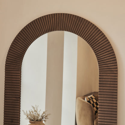 Sloane - Specchio ad Arco Premium Grande Legno Caldo 180cm x 100cm