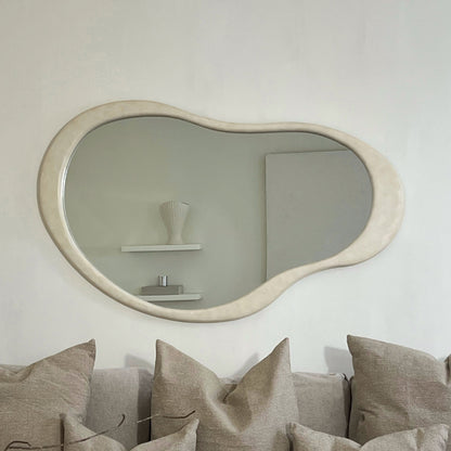 Arcurva - Specchio Irregolare Sopra-camino Grande in Cemento 130cm x 80cm