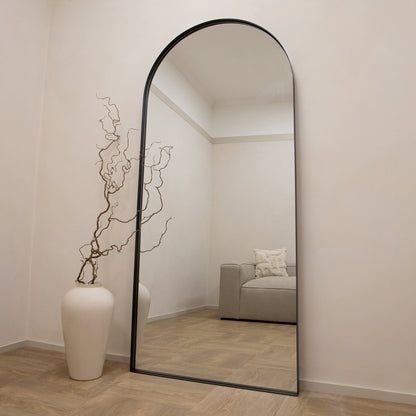 Arcus - Specchio ad Arco in Metallo Nero a Figura Intera 200cm x 90cm