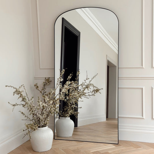 Aria - Specchio Grande in Metallo Nero a Figura Intera 180cm x 90cm