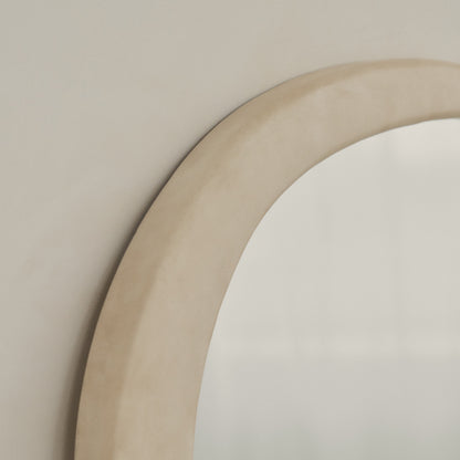 Arcurva - Specchio Irregolare Sopra-camino Grande in Cemento 130cm x 80cm