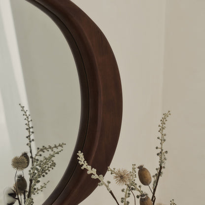 Arcurva - Specchio Irregolare Grande Sopracamino in Legno Scuro 130cm x 80cm