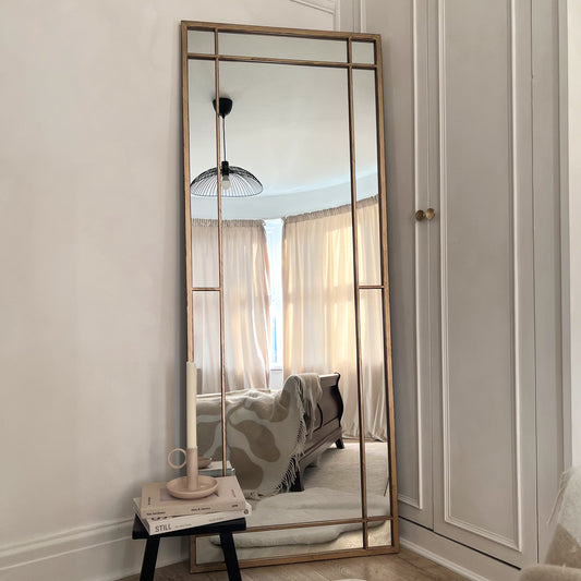 Bexley - Specchio in Metallo Intero a Figura Intera Oro 180cm x 70cm